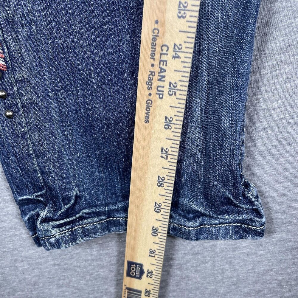 Cowgirl Tuff Co. Jeans Womens 32x31 Blue Bootcut Studded Embroidered Arrows - Picture 5 of 10